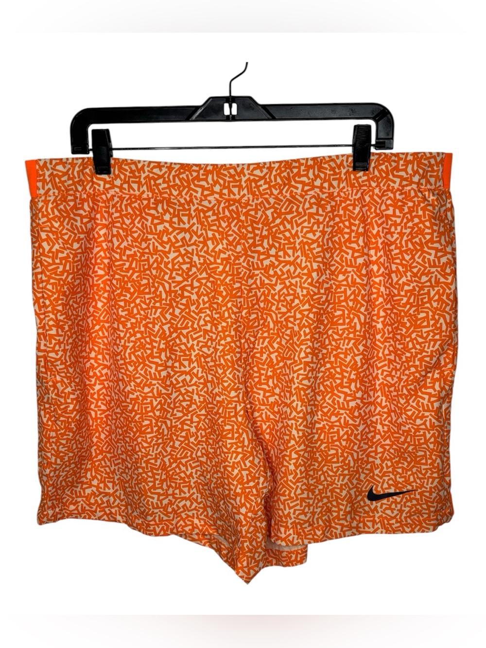 Nike Dri-Fit Men’s Gladiator 7" All Over Print Tennis Shorts Orange White XXL